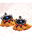 Fashion Khaki Eye Shape Decorated Earrings