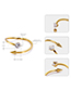 Fashion Gold Color Diamond Decorated Opening Ring