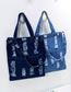 Fashion Navy Hollow Out Design Pure Color Bag