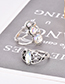 Fashion Silver Color Waterdrop Shape Decorated Rings(3pcs)
