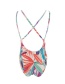 Sexy Multi-color Leaf Pattern Decorated One-piece Swimwear