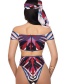 Sexy Multi-color Stripe Pattern Decorated Swimwear(2pcs)