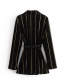 Fashion Black Strip Pattern Decorated Coat
