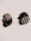 Fashion Gray Grids Pattern Decorated Round Shape Hair Clip