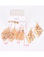 Fashion Gold Color Pure Color Decorated Earrings(6pairs)