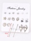 Fashion Silver Color Star Shape Decorated Earrings(9pairs)