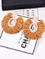 Fashion Khaki Oval Shape Decorated Tassel Earrings