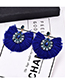 Fashion Purple Waterdrop Shape Decorated Tassel Earrings
