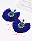Fashion Sapphire Blue Waterdrop Shape Decorated Tassel Earrings