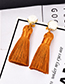 Fashion Green Pure Color Decorated Tassel Earrings