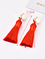 Fashion Green Pure Color Decorated Tassel Earrings