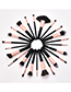 Fashion Black Round Shape Decorated Make Up Brushes(24pcs)