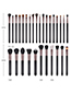 Fashion Black Flame Shape Decorated Make Up Brushes(29pcs)