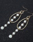 Fashion Gold Color Oval Shape Decorated Tassel Earrings