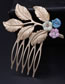 Fashion Pink+gold Color Leaf Shape Decorated Hair Accessories