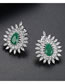 Fashion Silver Color+green Water Drop Shape Decorated Earrings