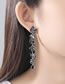 Fashion Black Leaf Shape Decorated Earrings