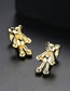 Fashion Gold Color Bear Shape Decorated Earrings