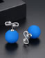 Fashion Blue Pearl&diamond Decorated Earrings