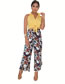 Fashion Multi-color Flowers Pattern Decorated Loose Pants