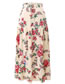 Fashion Beige+red Flowers Pattern Design A-line Skirt