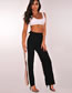 Fashion White+red Zipper Decorated Color Matching Pants