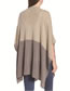 Fashion Gray+beige V Neckline Design Color Matching Sweater
