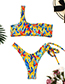 Sexy Yellow+blue Giraffe Pattern Decorated Bikini