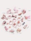 Fashion Pink Swan Shape Decorated Hair Clip (24pcs )