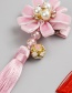 Fashion Pink Flower Shape Decorated Tassel Hair Clip (2 Pcs )