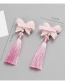 Fashion Pink Flower Shape Decorated Tassel Hair Clip (2 Pcs )