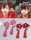 Fashion Red Flower Shape Decorated Tassel Hair Clip
