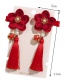 Fashion Khaki Flower Shape Decorated Tassel Hair Clip