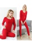 Fashion Red Stripe Pattern Design Pure Color Suits