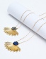 Fashion Blue Sector Shape Decorated Necklace