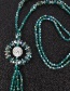 Fashion Navy Round Shape Decorated Necklace