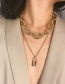 Fashion Gold Color Lock Shape Decorated Necklace