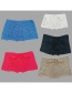 Simple Blue Pure Color Decorated Swimming Shorts