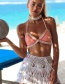 Fashion White Hollow Out Design Pure Color Swimming Skirt