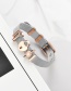 Fashion Silver Color+rose Gold Key&pearl Decoraated Simple Bracelet