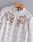 Fashion White Embroidered Flowers Decorated Blouse