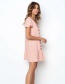 Fashion Pink Pure Color Design V Neckline Dress