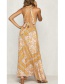 Fashion Yellow Off-the-shoulder Design Long Dress