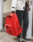 Red Red Heart Shape Decorated Pure Color Backpack