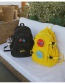 Black Black Pure Color Decorated Simple Backpack