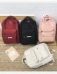 Pink Pink Pure Color Decorated Simple Backpack