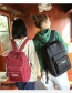 Black Black Pure Color Decorated Simple Backpack