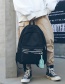 White White Letter Pattern Decorated Simple Backpack