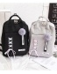 Fashion Black Fuzzy Ball&bwoknot Decorated Backpack