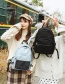 Fashion Black Zipper Decorated Pure Color Backpack